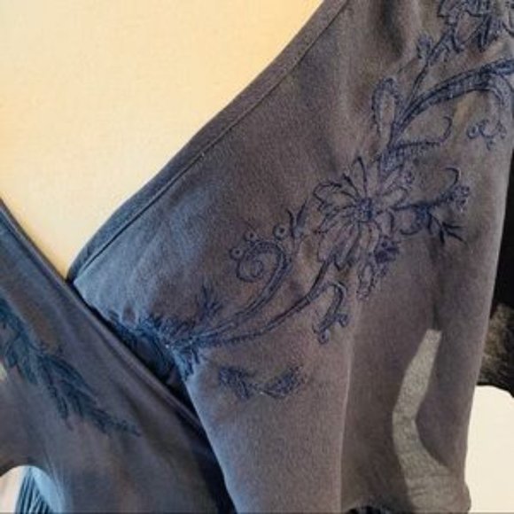 Free People Fiona Midnight Wrap Maxi Dress Sz S - Picture 3 of 6